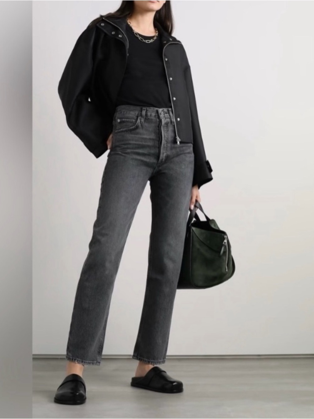 Agolde pinch waist Jeans in Washed Black-Grey